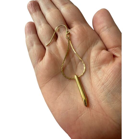 Stella & Dot Women's Gold Pleated Rebel Drop Earrings - Picture 3 of 3